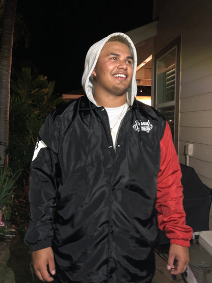 Island Dynasty Tongan Flag Windbreaker - Island Dyansty Apparel OuterwearMen's Model showing the front side of the Island Dynasty Tongan Flag Windbreaker