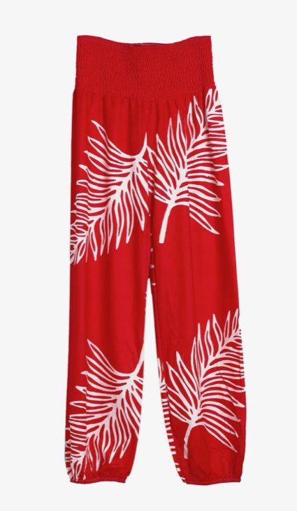 Women's Palm Leaf Stretchy Pant - Island Dyansty ApparelBottomsWomen's Palm Leaf Stretchy Pant